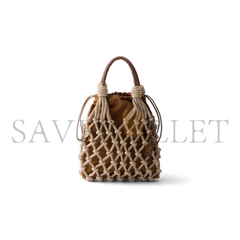 PRADA NOUÉ MEDIUM COTTON MACRAMÉ BAG 1BC111 (37*30cm)